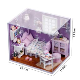 Mini Doll House 3D Puzzle Assembly Model Building Kit Creative Room Bedroom Decoration With Furniture Wooden Craft Birthday Gift