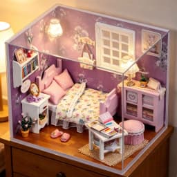 Mini Doll House 3D Puzzle Assembly Model Building Kit Creative Room Bedroom Decoration With Furniture Wooden Craft Birthday Gift
