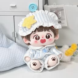 Only Clothes For 20cm Doll Sleepwear Fluffy Detachable Chest Star Striped Ruffled Suitable For Plush Collectors Edge Sleepwear