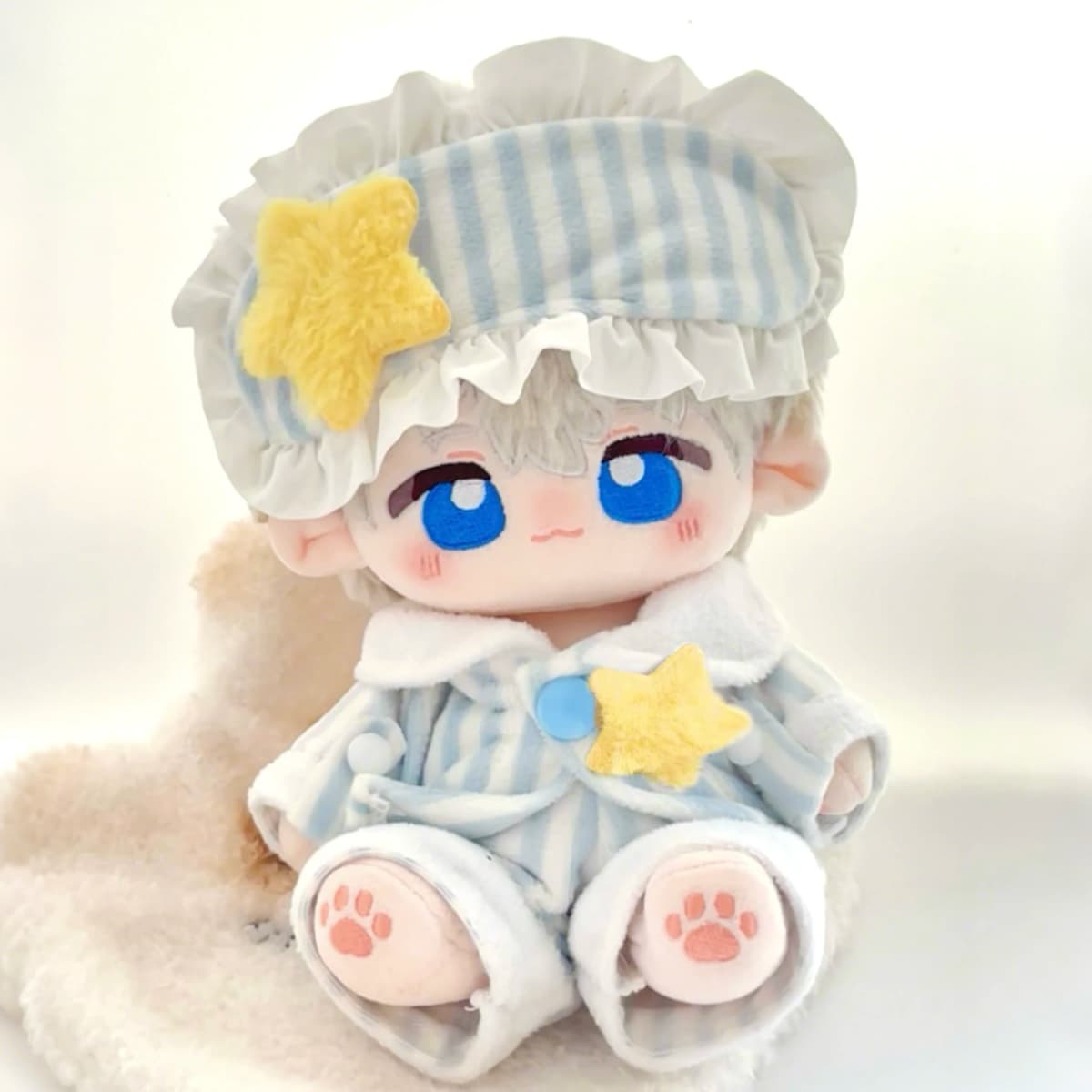 Only Clothes For 20cm Doll Sleepwear Fluffy Detachable Chest Star Striped Ruffled Suitable For Plush Collectors Edge Sleepwear