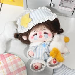 Only Clothes For 20cm Doll Sleepwear Fluffy Detachable Chest Star Striped Ruffled Suitable For Plush Collectors Edge Sleepwear