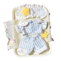 Only Clothes For 20cm Doll Sleepwear Fluffy Detachable Chest Star Striped Ruffled Suitable For Plush Collectors Edge Sleepwear