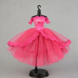 Cute Black Dotted Black Princess Dress Mini Lace Tutu Doll Dress Multilayer Dolls Party Dress Dolls
