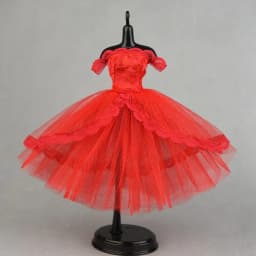 Cute Black Dotted Black Princess Dress Mini Lace Tutu Doll Dress Multilayer Dolls Party Dress Dolls