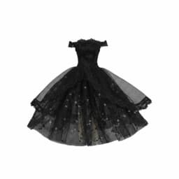 Cute Black Dotted Black Princess Dress Mini Lace Tutu Doll Dress Multilayer Dolls Party Dress Dolls