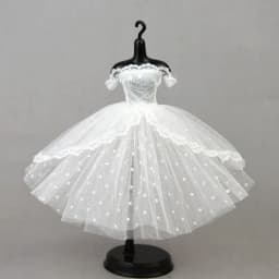 Cute Black Dotted Black Princess Dress Mini Lace Tutu Doll Dress Multilayer Dolls Party Dress Dolls