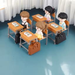 Mini Desk + Schoolbag, Perfectly Recreating the Classroom Atmosphere with Lifelike Details and Fun Interaction: Ideal as Dollhou