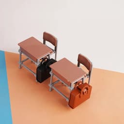 Mini Desk + Schoolbag, Perfectly Recreating the Classroom Atmosphere with Lifelike Details and Fun Interaction: Ideal as Dollhou