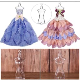 Plastic Transparent Gown Diy Cloth Display Mannequin Model Hanger Dress Clothes Holders Stand Rack Holder