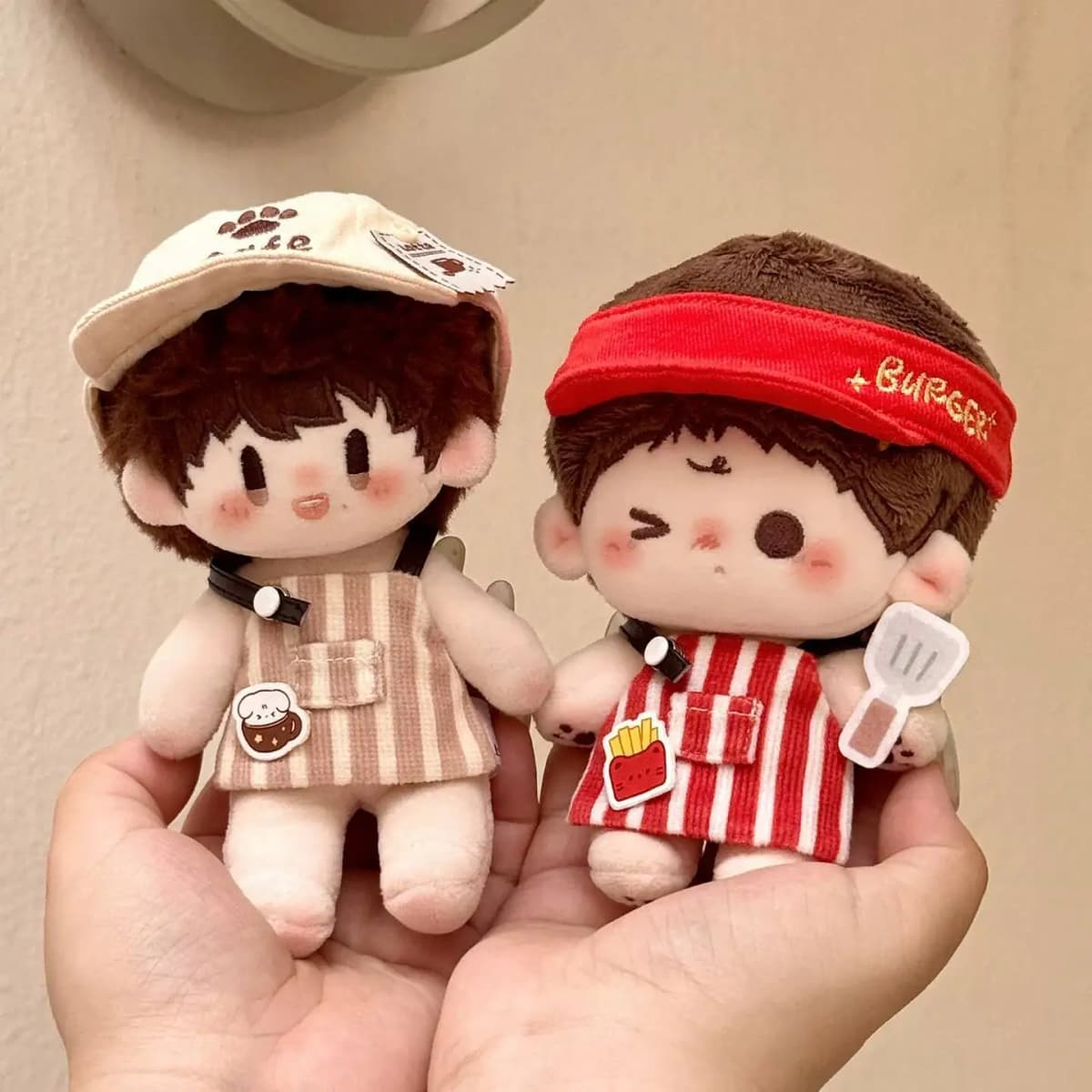 Original 24-Hour Convenience Store Series 10cm Doll Clothes Cotton Doll Convenience coffee shop Burger Shop store manager