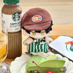 Original 24-Hour Convenience Store Series 10cm Doll Clothes Cotton Doll Convenience coffee shop Burger Shop store manager