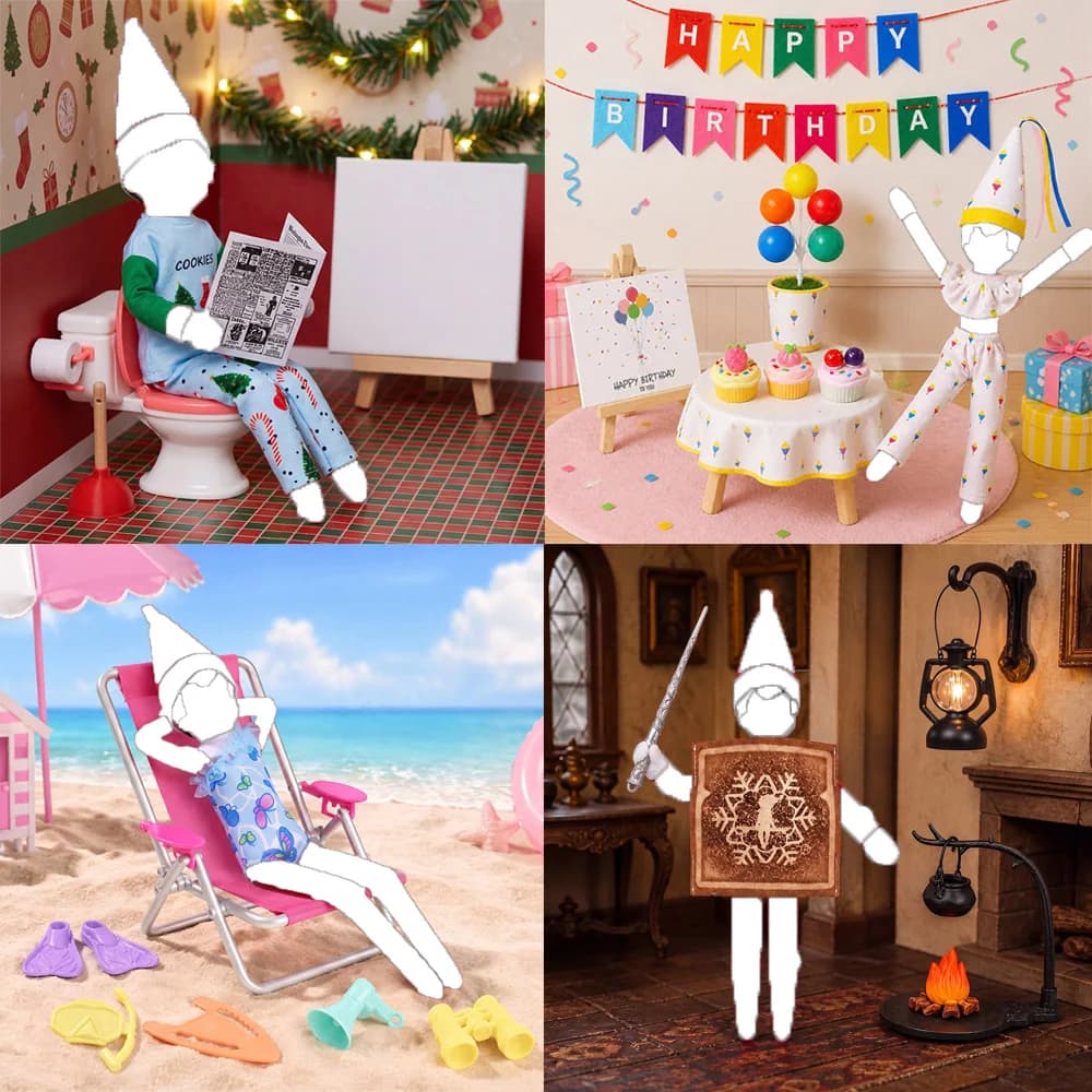 Christmas Doll Clothes Accessories&Miniature Items Scene Set For Elf Doll 30Cm Doll Christmas Decoration,Girl Toy Christmas Gift