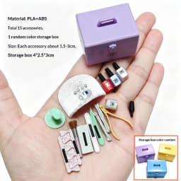 【M】Mini Dollhouse Manicure Tool Set Accessories Perfect For Pretend Play Doll House Decoration Collection