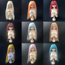 BJD wig doll soft silk multicolored Qi bangs long straight hair 1/3 1/4 1/6 SD doll hair cover DIY universal action figure wig