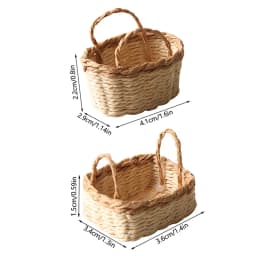 Hot Sale 1:12 Dollhouse Miniature Storage Basket Vegetable Food Woven Frame Kitchen Model Decor Toy Doll House Accessories