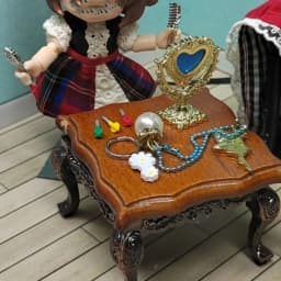 Gloden Frames Dollhouse Dressing mirror Doll Accessories Round Oval Heart Retro Miniature Mirror Dollhouse Ornament Toy