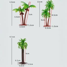 【M】5Pcs DIY Park Rainforest Train Railroad Decor Dollhouse Simulation Coconut Palm Tree Model Building Landscape Miniature Tree