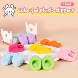 1Pair 1:6 Dollhouse Miniature Slippers Simulation Flocking Slippers Home Model Decor Toy Doll House Accessories