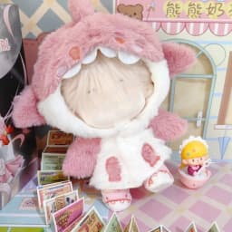 20cm Doll Clothes Pink Blue Replacement Outfit Cartoon Shark Coat Doll Accessories Changing Dressing Game Miniature Hoodies