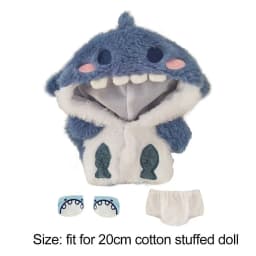 20cm Doll Clothes Pink Blue Replacement Outfit Cartoon Shark Coat Doll Accessories Changing Dressing Game Miniature Hoodies