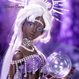 ShugaFairy BJD 1/4 Yiran D Fullset Tan Skin Gypsy Star Diviner Purple Moon Theme Resin Halo Handmade Resin FC Ball Jointed Doll