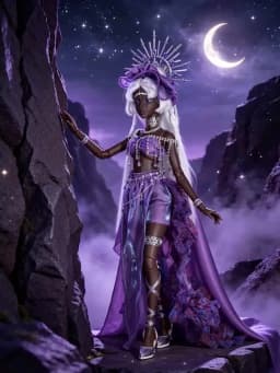 ShugaFairy BJD 1/4 Yiran D Fullset Tan Skin Gypsy Star Diviner Purple Moon Theme Resin Halo Handmade Resin FC Ball Jointed Doll