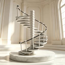 1:12 Modern Spiral Staircase Miniature,Dollhouse Duplex Building Accessory,Black White Twist Stairs Prop for OB11 Diorama Layout