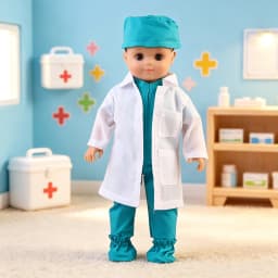 Doctor Nurse Scrubs Doll Outfits with Medical Play Tools Doctor Costume Kit for 18" American & 43cm Baby Newborn Girl Dolls Toy