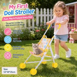 Realistic Doll Stroller Toy For Toddlers Educational Role Play Baby Carriage Kids Motor Skills Development Pretend Play Gift