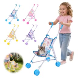 Realistic Doll Stroller Toy For Toddlers Educational Role Play Baby Carriage Kids Motor Skills Development Pretend Play Gift