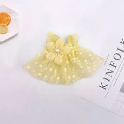 Polka Dot Tulle Doll Dress Flower Bow Mini Skirt For OB11 1/12 BJD 10cm Cotton Plush Doll Dress Up Accessories Only Clothes
