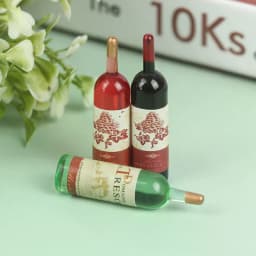 3pcs/set 1/12 Dollhouse Miniature Simulation Wine Bottle Wine Glass Model Toys