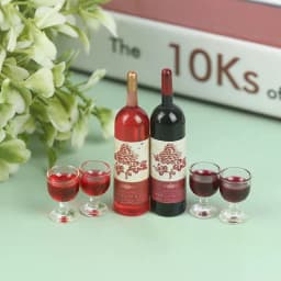 3pcs/set 1/12 Dollhouse Miniature Simulation Wine Bottle Wine Glass Model Toys