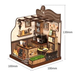 Vintage Book Nook DIY Kit 3D Wooden Bookend Mini Dollhouse Handmade Assembly Model Desktop Bookshelf Decor for Birthday Gifts