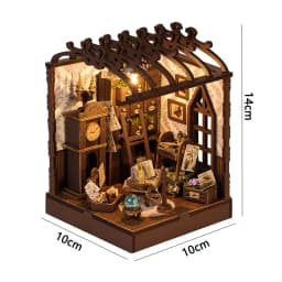 Vintage Book Nook DIY Kit 3D Wooden Bookend Mini Dollhouse Handmade Assembly Model Desktop Bookshelf Decor for Birthday Gifts