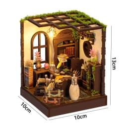 Vintage Book Nook DIY Kit 3D Wooden Bookend Mini Dollhouse Handmade Assembly Model Desktop Bookshelf Decor for Birthday Gifts