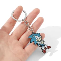 Sonic Cartoon Enamel Bag Charm, Cute Blue Hedgehog Metal Keychain Pendant for Backpack Handbag Decor Ornament