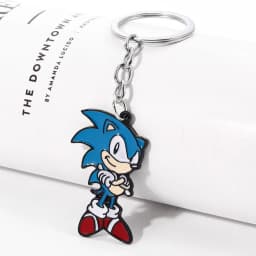 Sonic Cartoon Enamel Bag Charm, Cute Blue Hedgehog Metal Keychain Pendant for Backpack Handbag Decor Ornament