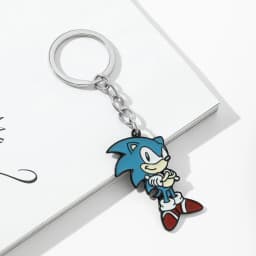 Sonic Cartoon Enamel Bag Charm, Cute Blue Hedgehog Metal Keychain Pendant for Backpack Handbag Decor Ornament