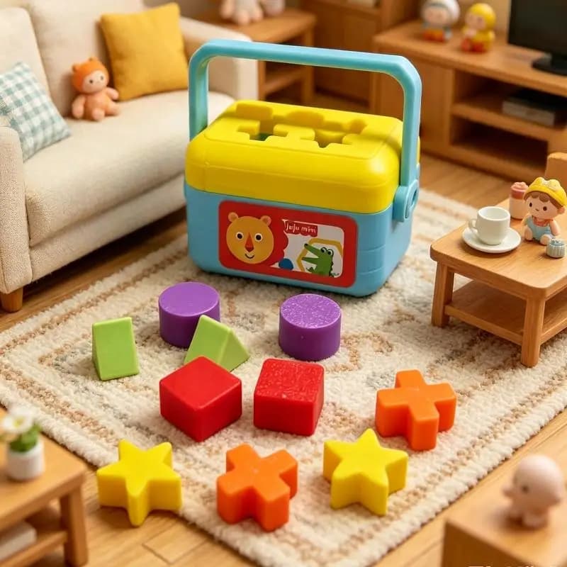 Interactive Educational Miniature Dollhouse Shape Sorting Toy Set for Kids Learning Fun