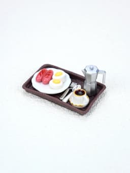 A Miniature Breakfast Scene Decoration, Miniature Coffee, Miniature Sausage, Miniature Eggs, Dollhouse Dollhouse Accessories, Dollhouse Toys, Toy House Decorations, Miniature Food Toys, Photography Props, Miniature Landscape Decorations, Miniatures Decoration, Small Gifts, Giveaways, Home Decor Items
