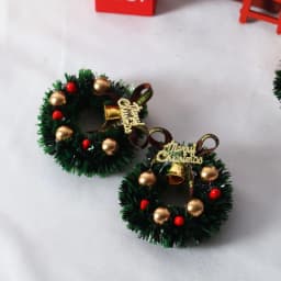 1:12 Scale Dollhouse Christmas Gatehouse Wreath Mini Ornament Rich Decor DIY Doll House Holiday Scene Layout Accessories