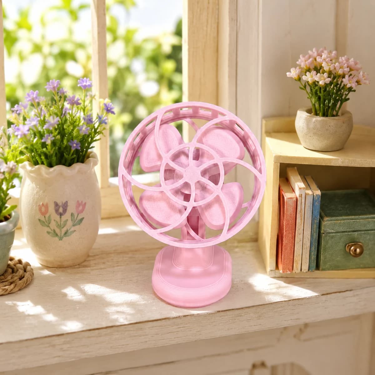 Mini Electric Fan, doll House Living Room, Bedroom Scene Decoration, Shooting Props, Collection for Microscale Enthusiasts