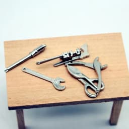 1/12 Dollhouse Mini Alloy Tools Adjustable Wrench Pliers Simulation Repair Model Scene Mini Props