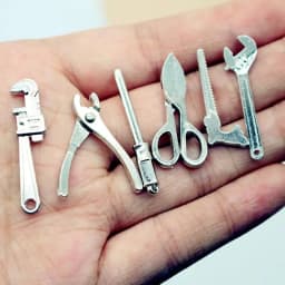 1/12 Dollhouse Mini Alloy Tools Adjustable Wrench Pliers Simulation Repair Model Scene Mini Props