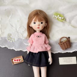 Doll T-shirt Dress For Zsiga 1/6 BJD Cute Outfit Clothes For Potato Doll MIa Dress Up Photography Accessories