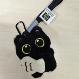 Cool Plush Black Cat Doll Toy Keychain Bag Pendant Charms Car Keyring Accessories for Women Couples Kawaii Gift
