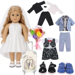 Doll Dress Wedding Party Dress Gentleman's Suit For 18 Inch American Doll&43cm Baby Doll Clothes Accessories Our Generation
