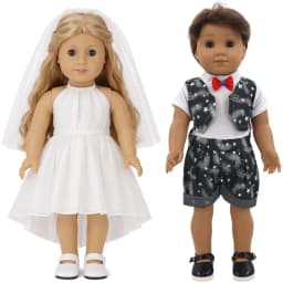 Doll Dress Wedding Party Dress Gentleman's Suit For 18 Inch American Doll&43cm Baby Doll Clothes Accessories Our Generation