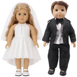 Doll Dress Wedding Party Dress Gentleman's Suit For 18 Inch American Doll&43cm Baby Doll Clothes Accessories Our Generation